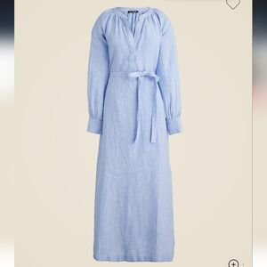 NWT J Crew Women"s Cabana dress in linen Sz M $168 Blue